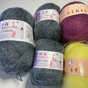 Mohair acrylic blend yarns